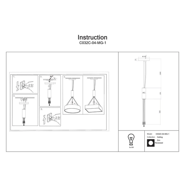 Uniwersalny uchwyt do lamp Zon C032C-04-MG-1 Maytoni złoty