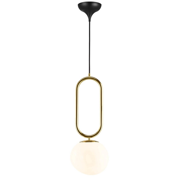 Wisząca lampa do sypialni Shapes 2120023035 kula biały mosiądz