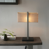 Modernistyczna lampa stołowa L&-193060 Light& rama płócienna nikiel