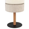 Stołowa nocna lampka Eco 5596 lniany abażur sosna beżowy czarny