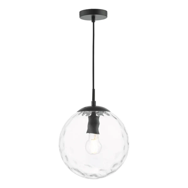 Kulista lampa wisząca Ripple SP72-RIP8808 szklana kula czarny przezroczysty