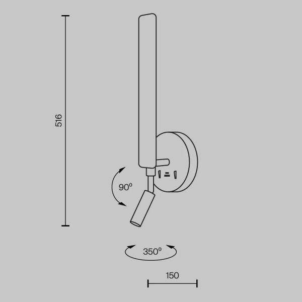 Podłużna lampa ścienna Combo MOD214WL-L8W3K1 LED 10W 3000-6000K biała