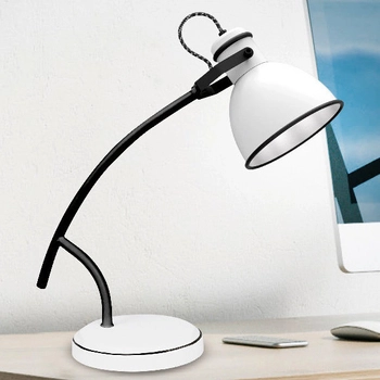 Lampa stołowa ZUMBA 41-72085 metalowa regulowany reflektorek biały czarny