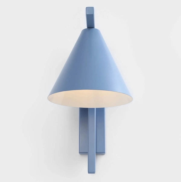 Geometryczna lampa ścienna FORM 1108C16 Aldex do sypialni niebieski