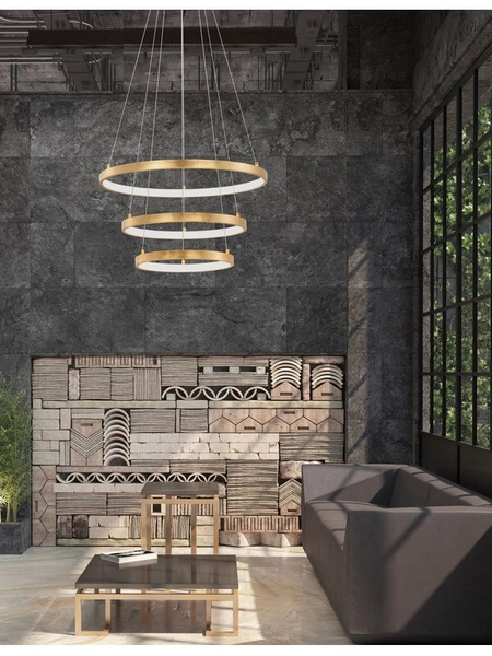 Metalowa lampa wisząca Nueve nad stół LED 83W 3000K złota