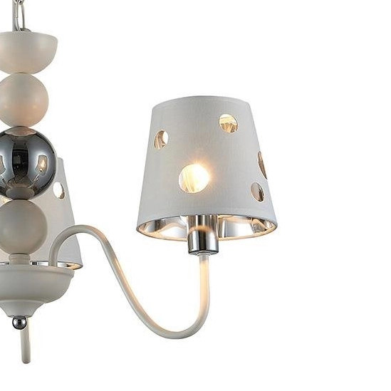 Żyrandol do salonu BATLEY 50203109 abażurowa zwis na łańcuchu biały