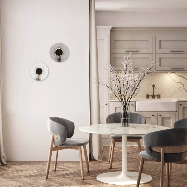 Naścienna lampa do jadalni 23077 LED 8W 3000K okrągła talerz czarny