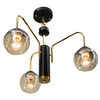 Lampa sufitowa potrójna Alice 6303/3 TR BL sypialniana kulista czarno złota