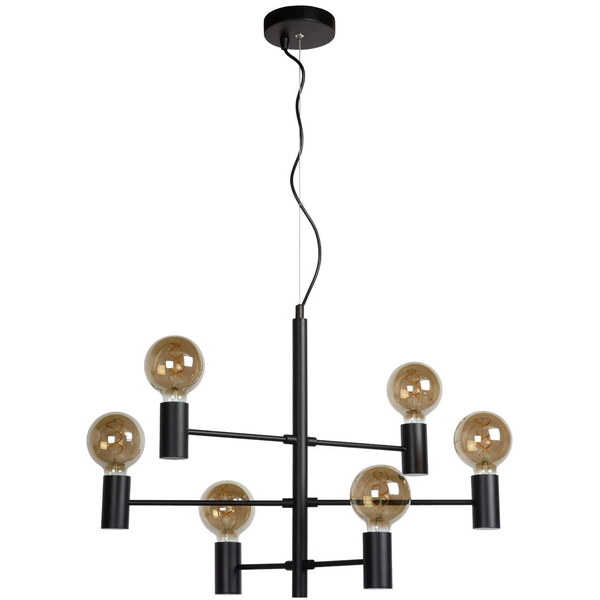 Loftowa LAMPA wisząca LEANNE  21421/06/30 Lucide metalowa OPRAWA zwis czarny