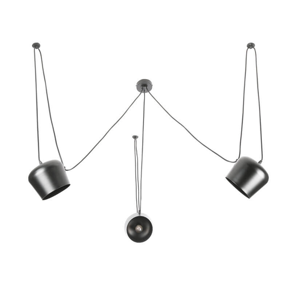 Salonowa lampa wisząca Spider ABR-SHIL-E27-W Abruzzo regulowana szara