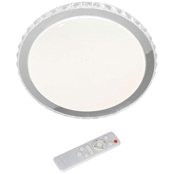 Plafon LAMPA okrągła LAYLA ML4221 Milagro sufitowa OPRAWA z kryształkami LED 26W 3000K – 6000K glamour pilot biała chrom