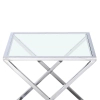 Kwadratowy stolik kawowy Broadway BR-ST1205S Cosmolight srebrny przezroczysty