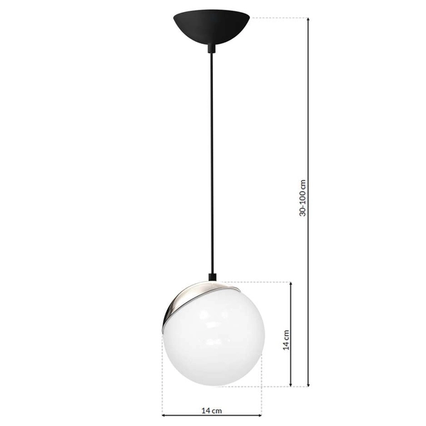 Wisząca LAMPA loftowa SFERA MLP4673 Milagro szklana OPRAWA skandynawski ZWIS kula ball biała