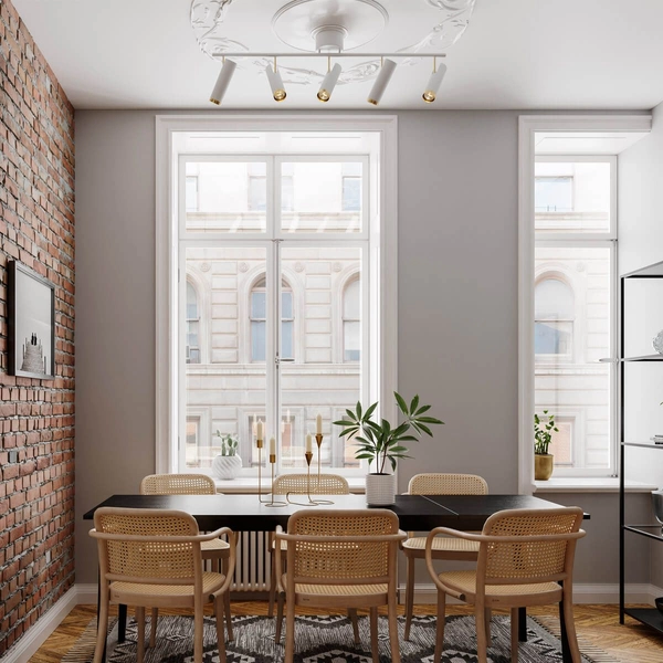 Biała lampa sufitowa Puls metalowe reflektorki do pokoju