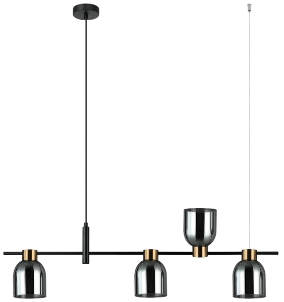 Lampa wisząca Servio PND-66892-4-BK-SG z kloszami czarna