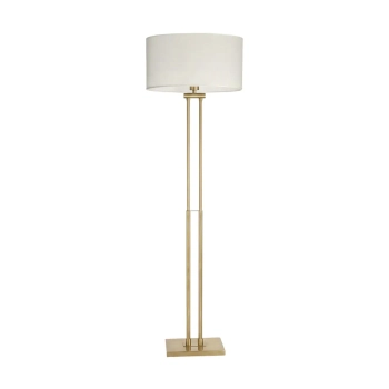 Lampa stojąca art deco ATHENS z kloszem mosiężna metalowa 1xE27 do salonu F01767BR-WH