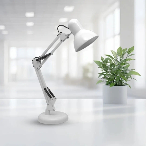 Klasyczna lampa biurkowa NEXA WHITE ML1637 regulowana biała