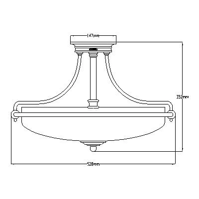 Sufitowa lampa Griffin QZ-GRIFFIN-SFM-C Quoizel biały polerowany chrom