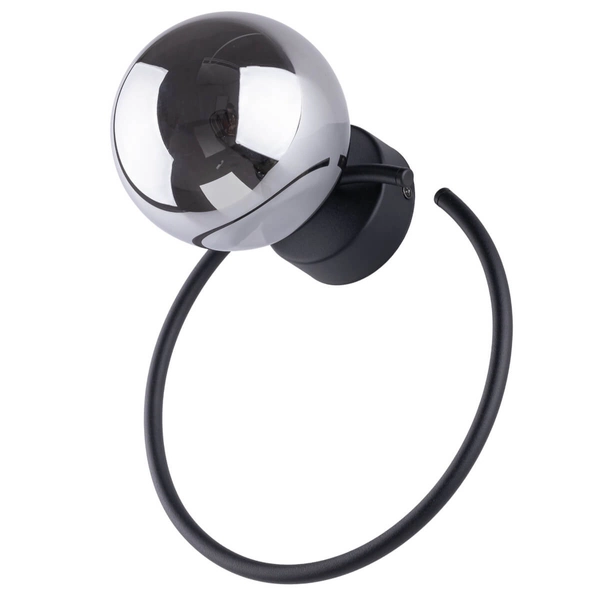 Kinkiet ścienny do sypialni Anabelle 5256 bańka pierścień grafitowy czarny