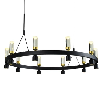 Nowoczesna lampa wisząca Almelo ring LED 49W nad stół czarna