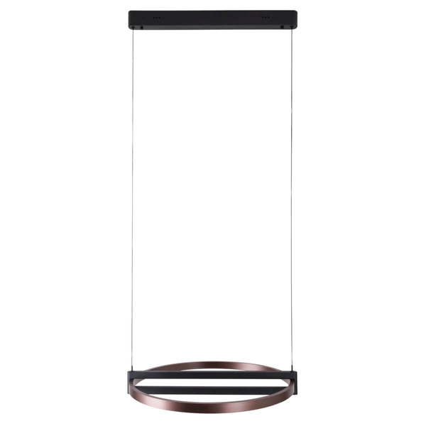 Lampa wisząca Singapur P0552 LED 48W 3000K okrąg czarny drewniany