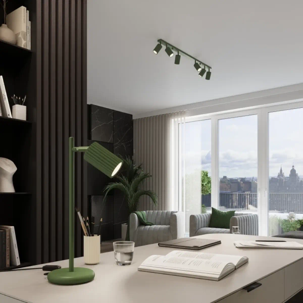 Biurkowa lampka ryflowana KARBON SL.1624 regulowana oliwkowa