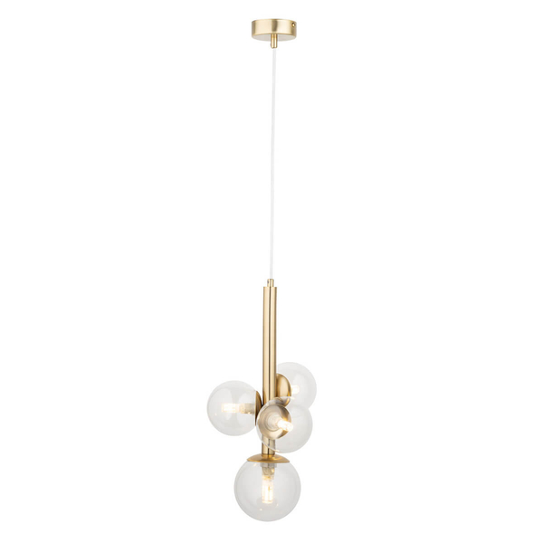 Pojedyncza lampa wisząca Perla 40856 Sigma zwis złota transparentna