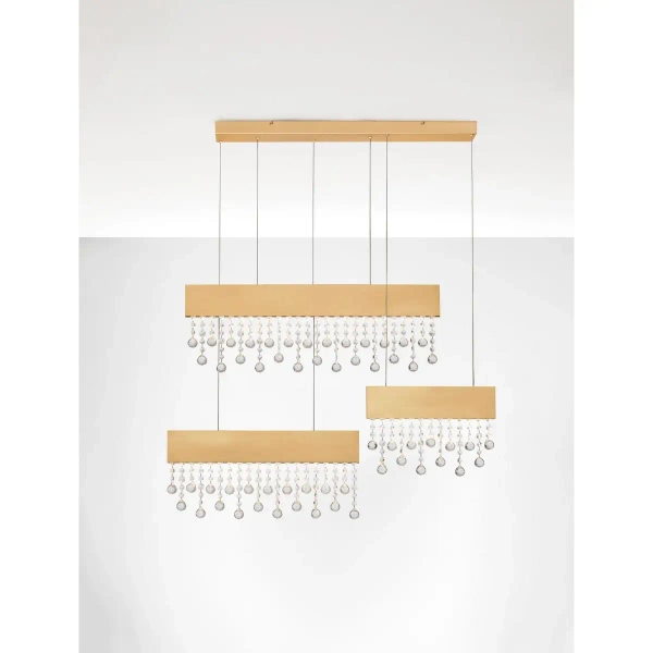 Lampa wisząca glamour OLEVIRA LE45146 LED 84W 3500K crystals złota