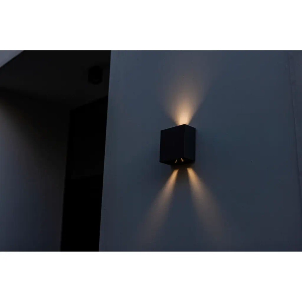 Kinkiet LAMPA ścienna GEMINI BEAMS 5104003012 Lutec kwadratowa OPRAWA elewacyjna LED 10W 3000K metalowa IP54 czarna