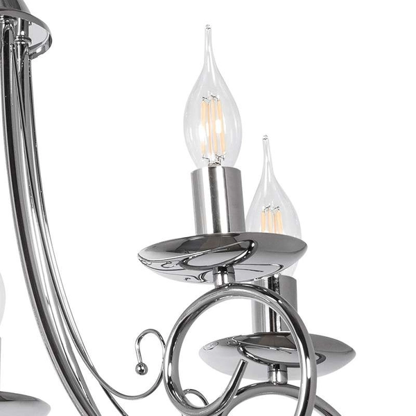 Żyrandol LAMPA wisząca VEN W-N 1541/5 CR klasyczna OPRAWA świecznikowy zwis chrom maria teresa