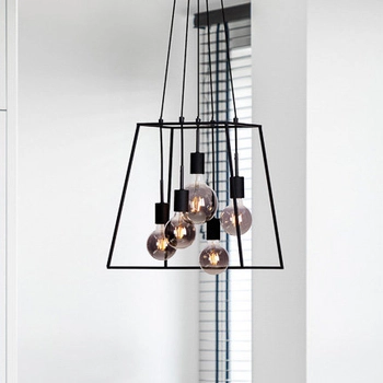 Loftowa LAMPA wisząca ALMODOVI PND-11532-5-BL Italux metalowa OPRAWA zwis klatka czarna