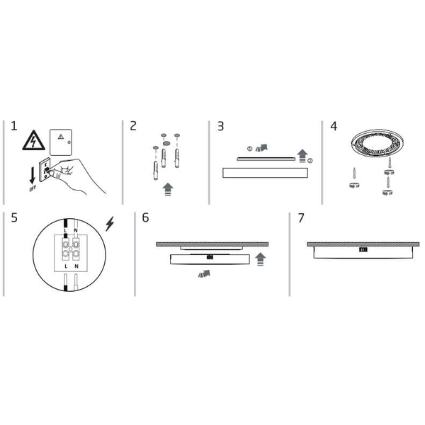 Natynkowa lampa salonowa Lid Round 10416 Nowodvorski LED 25W 4000K czarna