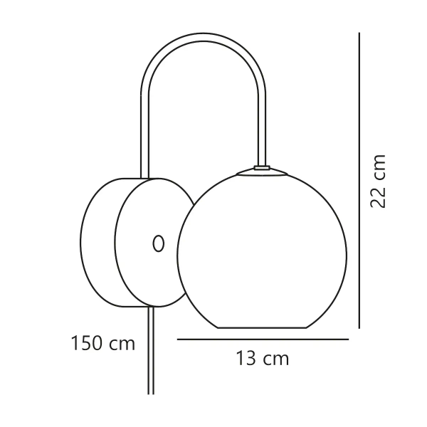 Przyścienny kinkiet do sypialni Franca 2312561035 kula mosiądz błyszczący