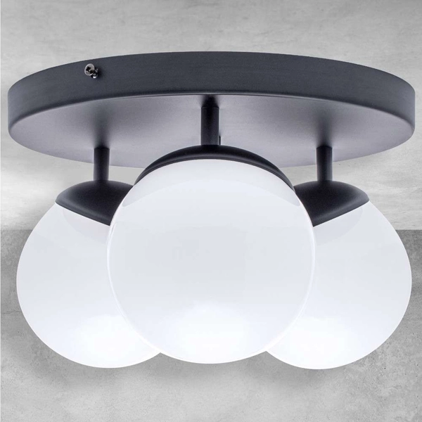 Plafon LAMPA sufitowa SFERA MLP8858 Milagro kulista OPRAWA metalowa kule balls czarne białe