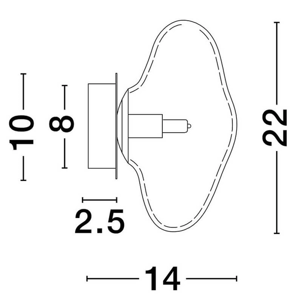 Lampa naścienna do salonu NAYARIT LE44932 bubble bańka złota