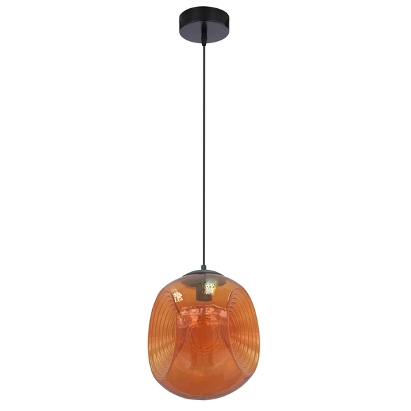 Szklana lampa wisząca CLUB 31-51233 zwis kula ball pomarańczowa