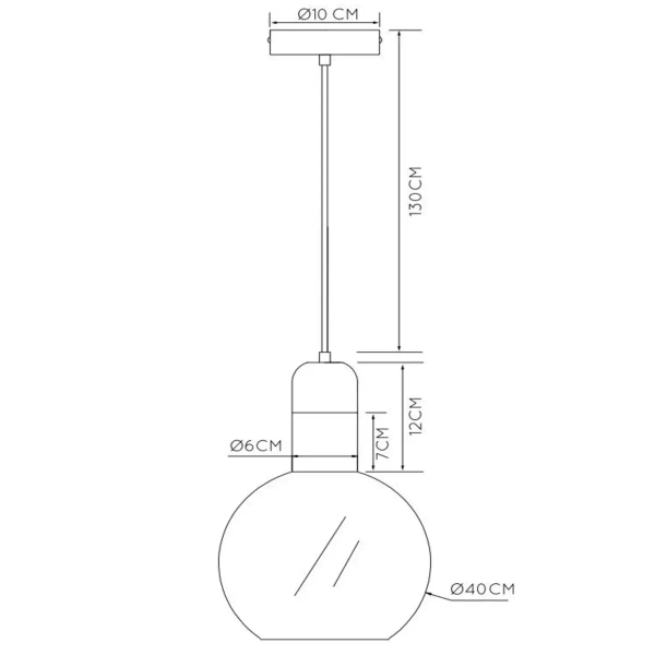 Loftowa lampa wisząca Julius 34438/40/65 Lucide szklana czarna złota