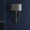 Ścienna lampa abażurowa L&-195214 Light& do salonu antyczna srebrna