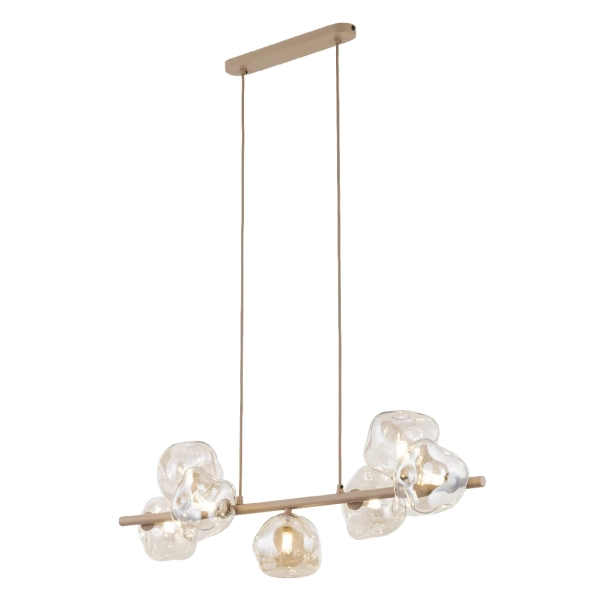 Wisząca lampa do jadalni Lava Sabia 11109 szklane kule beżowy