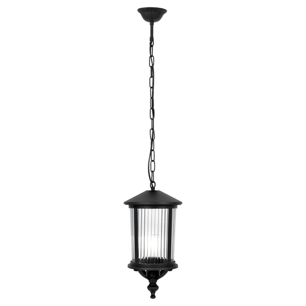 Wisząca lampa tarasowa Miami K-8221 IP44 lampion szklana metalowa czarna