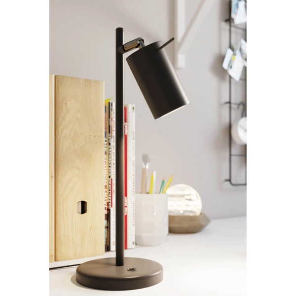 Czarna lampa stołowa SL.1091 biurowa tuba z regulacją