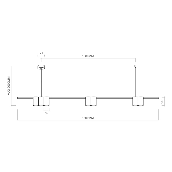 Wisząca lampa nad stół GENESIS ML0371 tubki do salonu białe