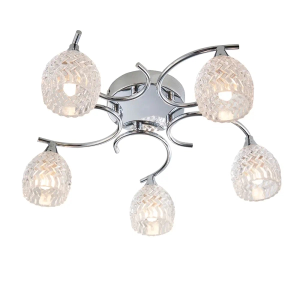 Wielopunktowa lampa sufitowa Boyer BOYER-5CH chrom przezroczysty