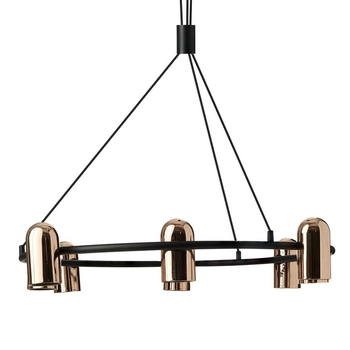 Wisząca lampa nad stół VIVI AZ5731 okrąg tuby regulowana złoty czarny