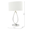 Tkaninowa nocna lampa Wyatt WYA4250 z abażurem kość słoniowa chrom