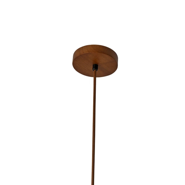 Wisząca lampa Bilo PL0135 Yaskr drewno kamień kula beżowa biała
