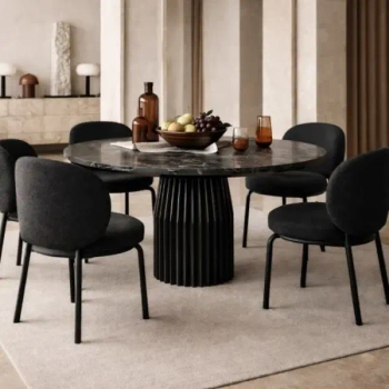 Stół do jadalni LEVANTE MM001501100334 czarny drewniany fi120cm
