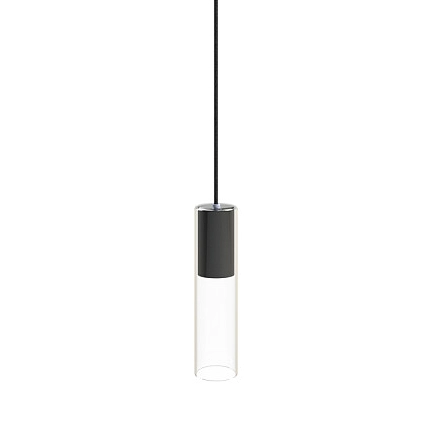 Wisząca lampa minimalistyczna Cylinder 7865 okrągła nad wyspę czarna