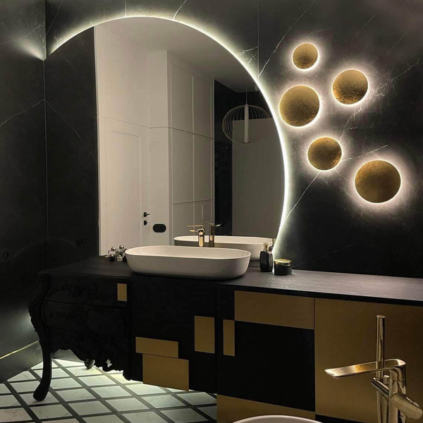 LAMPA sufitowa PLATILLO LP-8102/1C-12W GD Light Prestige okrągła OPRAWA metalowa moon LED 12W 3000K plafon  złoty