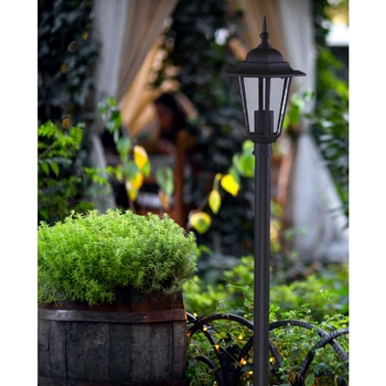 Zewnętrzna LAMPA stojąca STANDARD K-6009B czarny Kaja klasyczna OPRAWA latarenka outdoor metalowa IP44 czarna